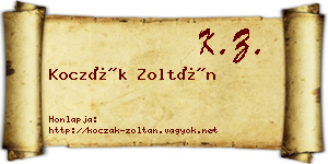 Koczák Zoltán névjegykártya